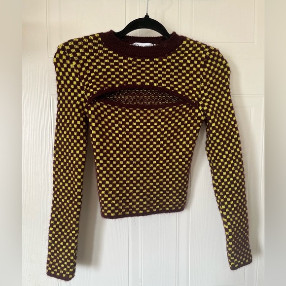 ZARA Jacquard Cut-out Sweater - Picture 2 of 10